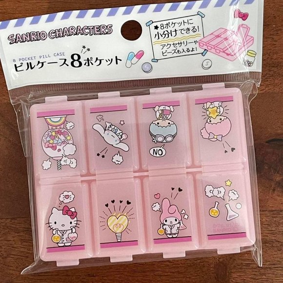 Sanrio characters glitter pink pill box storage case - Picture 2 of 3